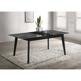  Coaster Furniture Crestmont 121251 78-inch Extension Dining Table - Black Faux Marble IMAGE 2