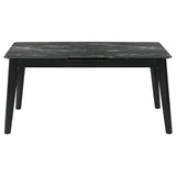  Coaster Furniture Crestmont 121251 78-inch Extension Dining Table - Black Faux Marble IMAGE 5