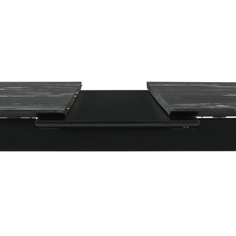  Coaster Furniture Crestmont 121251 78-inch Extension Dining Table - Black Faux Marble IMAGE 8