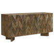  Coaster Furniture Tyler 130515 3-door Solid Wood Sideboard Buffet Cabinet - Mango Brown IMAGE 1