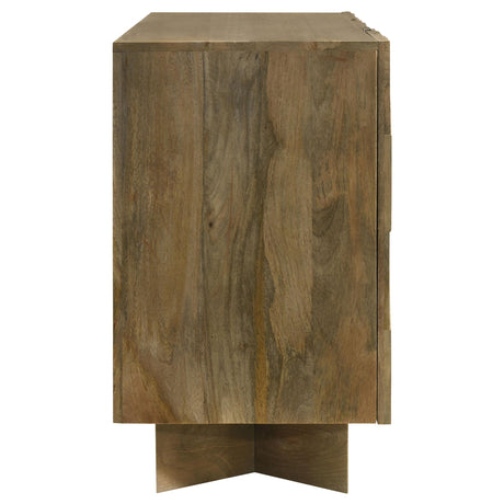  Coaster Furniture Tyler 130515 3-door Solid Wood Sideboard Buffet Cabinet - Mango Brown IMAGE 10