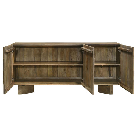  Coaster Furniture Tyler 130515 3-door Solid Wood Sideboard Buffet Cabinet - Mango Brown IMAGE 6