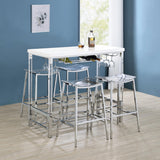  Coaster Furniture Norcrest 182101 47-inch Acrylic Leg Bar Table - White High Gloss IMAGE 10