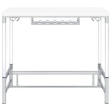  Coaster Furniture Norcrest 182101 47-inch Acrylic Leg Bar Table - White High Gloss IMAGE 3