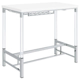  Coaster Furniture Norcrest 182101 47-inch Acrylic Leg Bar Table - White High Gloss IMAGE 6