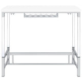  Coaster Furniture Norcrest 182101 47-inch Acrylic Leg Bar Table - White High Gloss IMAGE 7
