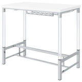  Coaster Furniture Norcrest 182101 47-inch Acrylic Leg Bar Table - White High Gloss IMAGE 8