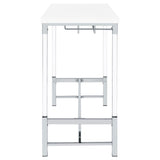  Coaster Furniture Norcrest 182101 47-inch Acrylic Leg Bar Table - White High Gloss IMAGE 9