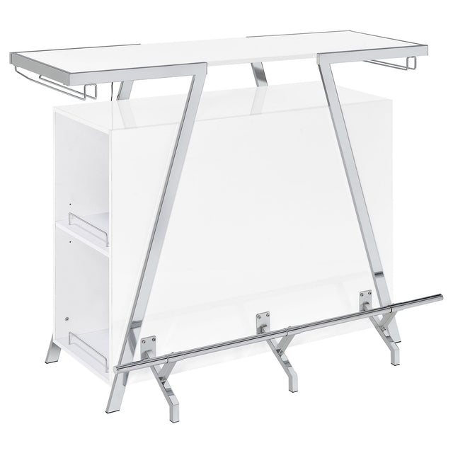  Coaster Furniture Araceli 182355 Freestanding LED Home Bar Cabinet - White High Gloss IMAGE 1