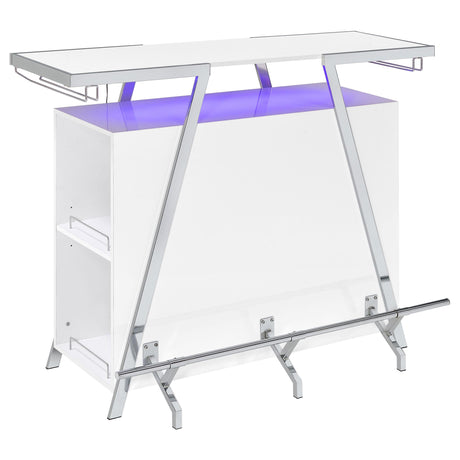  Coaster Furniture Araceli 182355 Freestanding LED Home Bar Cabinet - White High Gloss IMAGE 10