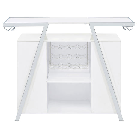  Coaster Furniture Araceli 182355 Freestanding LED Home Bar Cabinet - White High Gloss IMAGE 14