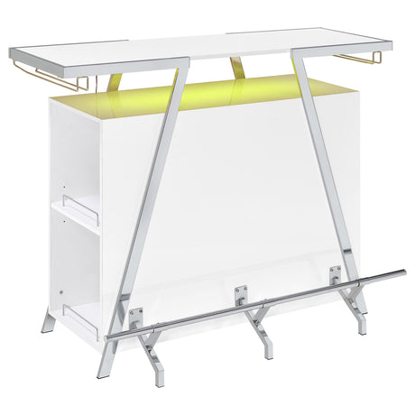  Coaster Furniture Araceli 182355 Freestanding LED Home Bar Cabinet - White High Gloss IMAGE 7