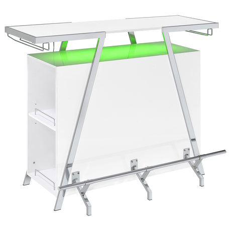  Coaster Furniture Araceli 182355 Freestanding LED Home Bar Cabinet - White High Gloss IMAGE 8