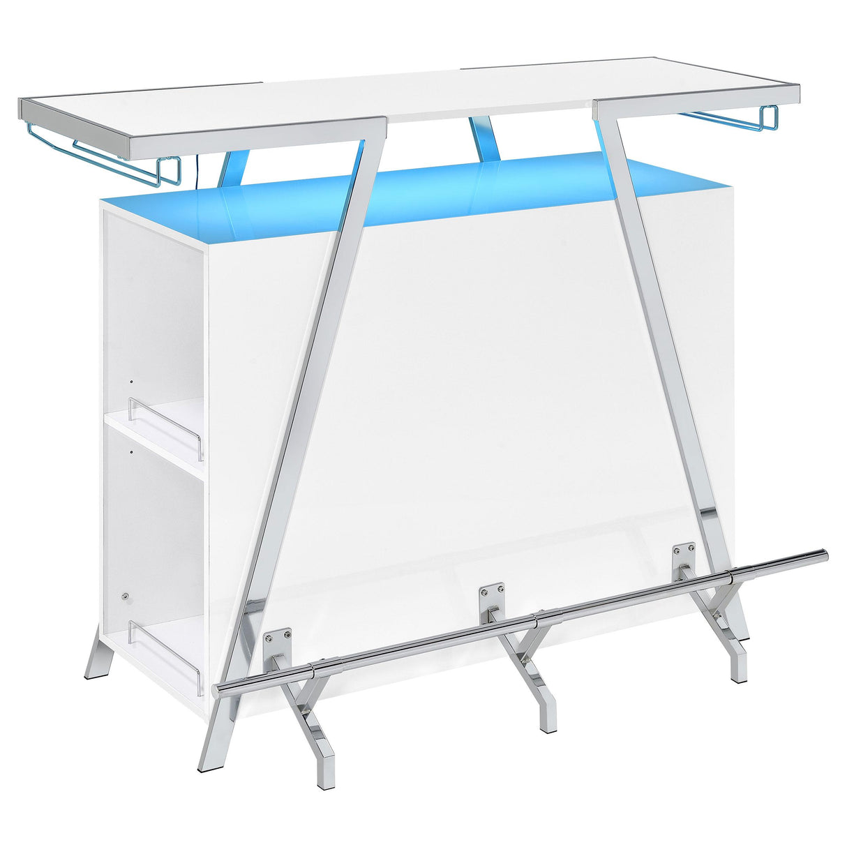  Coaster Furniture Araceli 182355 Freestanding LED Home Bar Cabinet - White High Gloss IMAGE 9