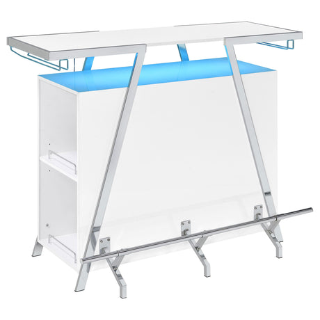  Coaster Furniture Araceli 182355 Freestanding LED Home Bar Cabinet - White High Gloss IMAGE 9