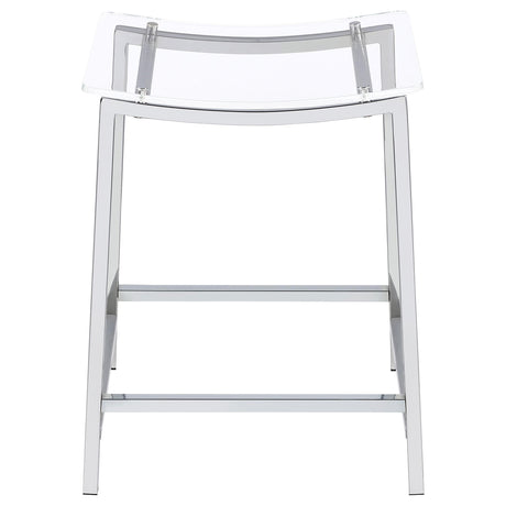  Coaster Furniture Jovani 182358 Acrylic Backless Counter Stool - Chrome IMAGE 3