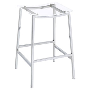  Coaster Furniture Jovani 182359 Acrylic Backless Bar Stool - Chrome IMAGE 1