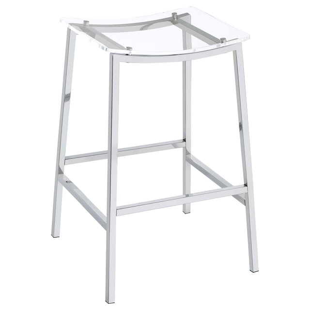  Coaster Furniture Jovani 182359 Acrylic Backless Bar Stool - Chrome IMAGE 1