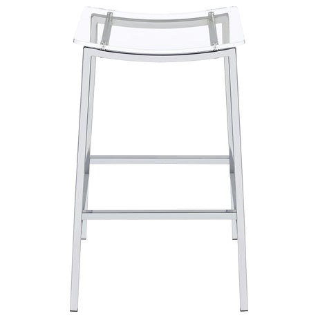  Coaster Furniture Jovani 182359 Acrylic Backless Bar Stool - Chrome IMAGE 2
