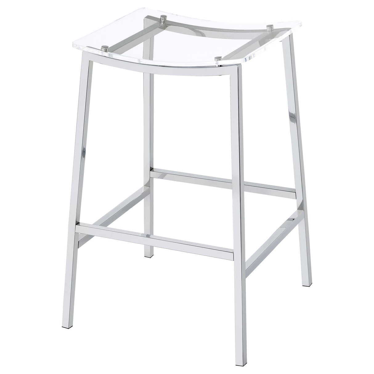  Coaster Furniture Jovani 182359 Acrylic Backless Bar Stool - Chrome IMAGE 3