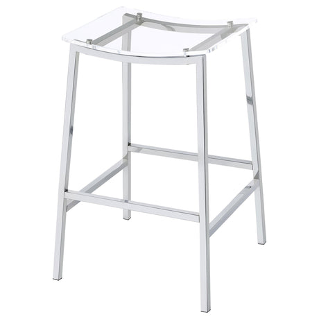  Coaster Furniture Jovani 182359 Acrylic Backless Bar Stool - Chrome IMAGE 3