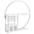  Coaster Furniture Risley 182798 2-door Circular LED Home Bar Cabinet - White High Gloss IMAGE 1