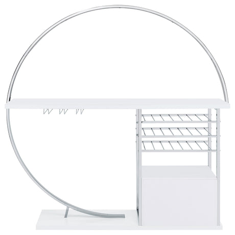  Coaster Furniture Risley 182798 2-door Circular LED Home Bar Cabinet - White High Gloss IMAGE 16