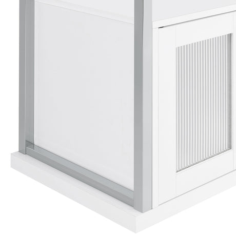  Coaster Furniture Risley 182798 2-door Circular LED Home Bar Cabinet - White High Gloss IMAGE 19