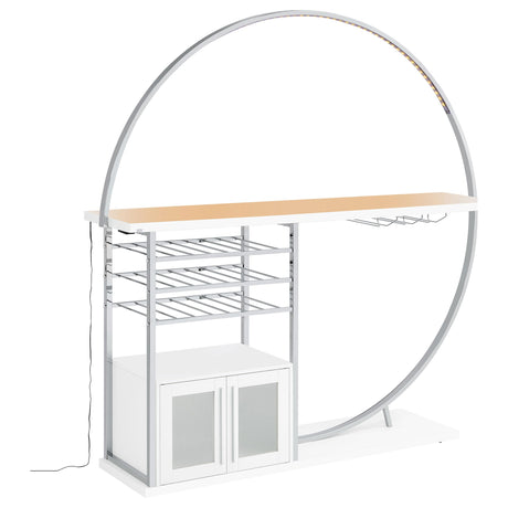  Coaster Furniture Risley 182798 2-door Circular LED Home Bar Cabinet - White High Gloss IMAGE 5
