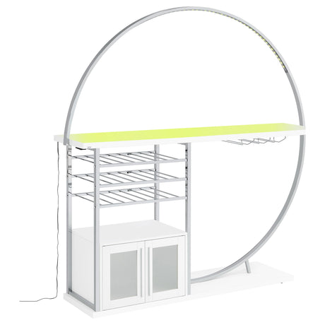  Coaster Furniture Risley 182798 2-door Circular LED Home Bar Cabinet - White High Gloss IMAGE 6
