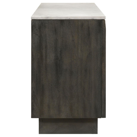  Coaster Furniture Dennis 190655 3-door Marble Top Sideboard Buffet - Tobacco Grey IMAGE 5