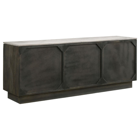  Coaster Furniture Dennis 190655 3-door Marble Top Sideboard Buffet - Tobacco Grey IMAGE 6