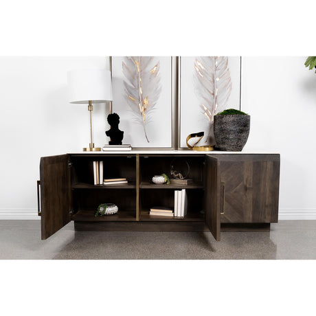  Coaster Furniture Dennis 190655 3-door Marble Top Sideboard Buffet - Tobacco Grey IMAGE 8