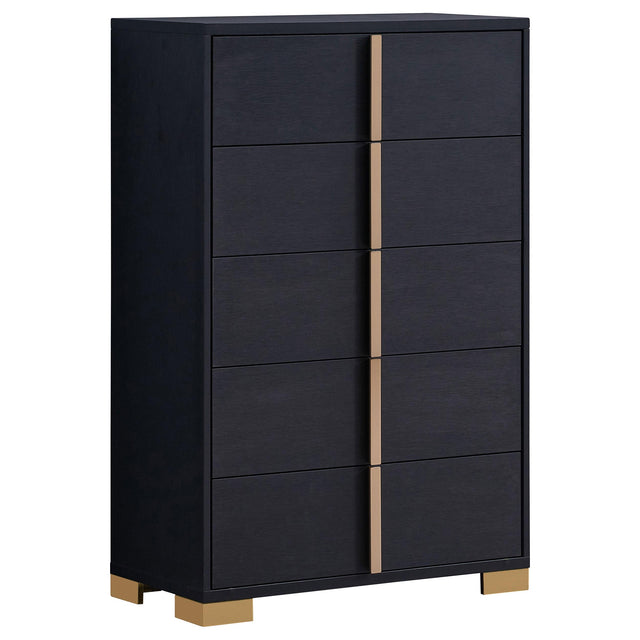  Coaster Furniture Marceline 222835 5-Drawer Bedroom Chest - Black IMAGE 1
