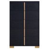  Coaster Furniture Marceline 222835 5-Drawer Bedroom Chest - Black IMAGE 3