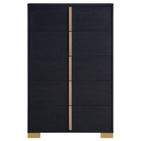  Coaster Furniture Marceline 222835 5-Drawer Bedroom Chest - Black IMAGE 3