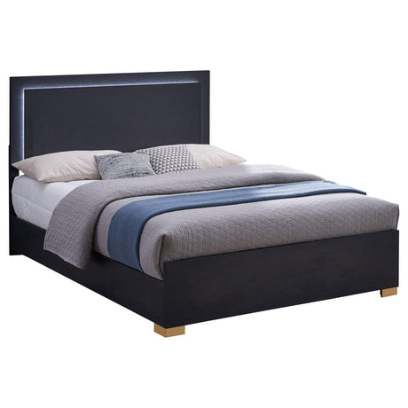 Coaster Furniture Marceline 222831F Wood Full LED Panel Bed - Black IMAGE 4