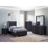  Coaster Furniture Marceline 222831T Wood Twin LED Panel Bed - Black IMAGE 5