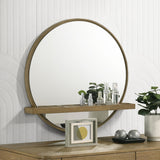  Coaster Furniture Arini 224308 Round Vanity Wall Mirror with Shelf - Sand Wash IMAGE 3