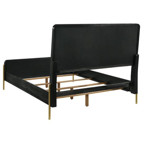 Coaster Furniture Arini 224331KE Upholstered Eastern King Panel Bed - Black and Grey IMAGE 4