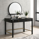  Coaster Furniture Arini 224338 Round Vanity Wall Mirror with Shelf - Black IMAGE 4
