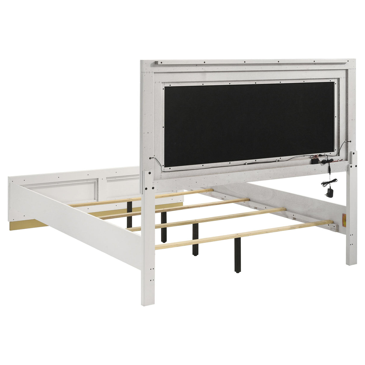  Coaster Furniture Caraway 224771Q Wood Queen LED Panel Bed - White IMAGE 3
