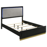  Coaster Furniture Caraway 224781KE Wood Eastern King LED Panel Bed - Black IMAGE 1