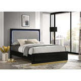  Coaster Furniture Caraway 224781KE Wood Eastern King LED Panel Bed - Black IMAGE 2