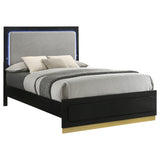  Coaster Furniture Caraway 224781KW Wood California King LED Panel Bed - Black IMAGE 4