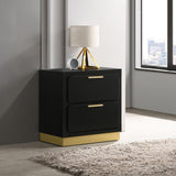  Coaster Furniture Caraway 224782 2-Drawer Nightstand - Black IMAGE 2