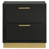  Coaster Furniture Caraway 224782 2-Drawer Nightstand - Black IMAGE 3
