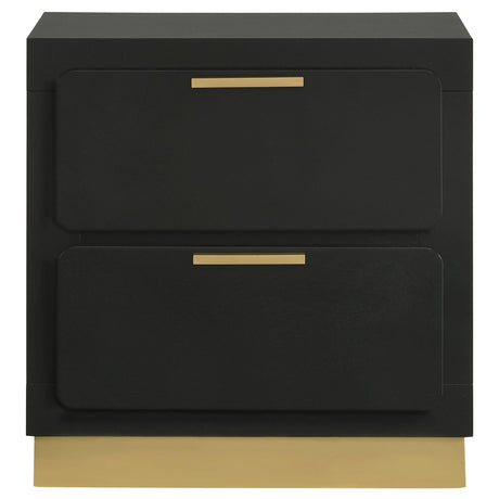  Coaster Furniture Caraway 224782 2-Drawer Nightstand - Black IMAGE 3