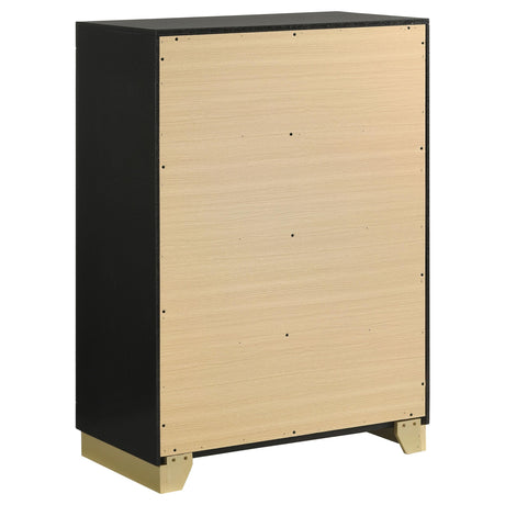  Coaster Furniture Caraway 224785 4-Drawer Bedroom Chest - Black IMAGE 6