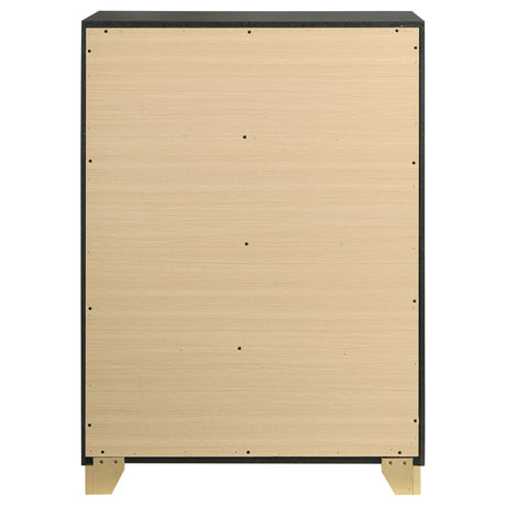  Coaster Furniture Caraway 224785 4-Drawer Bedroom Chest - Black IMAGE 7